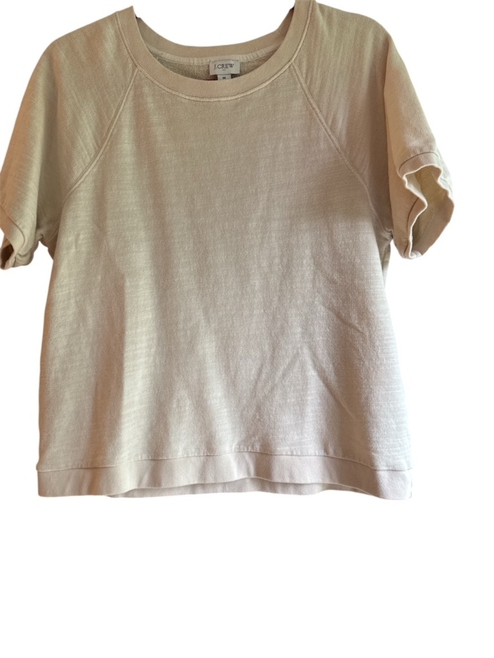 J. Crew Cream Short-Sleeve Sweatshirt Top